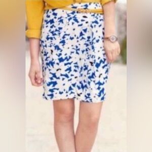 5 for 20$ Anthropologie 100% Silk Blue and White Floral Print Women's Skirt